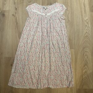 Eileen West Nightgown Womens Sz S Floral Cottagecore Lace Femme Cotton Modal